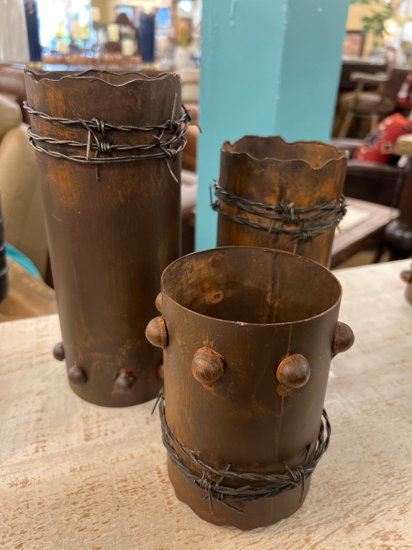 Barbed Wire Candle Holder SET OF 3