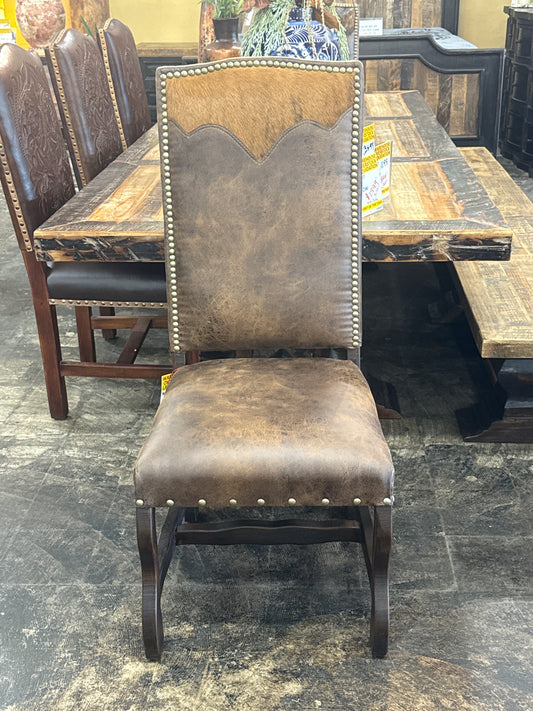 RR012 Bonded Leather Dining Chair w/ Yoke Brown