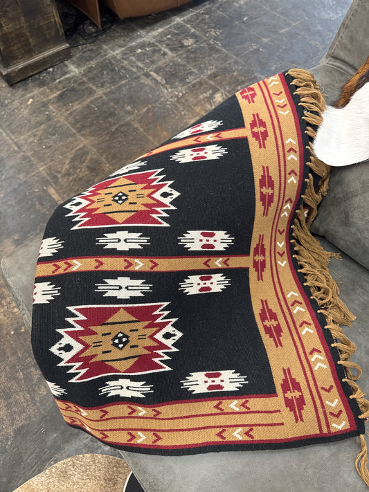 TW THR53 Alpaca Blanket wine/black