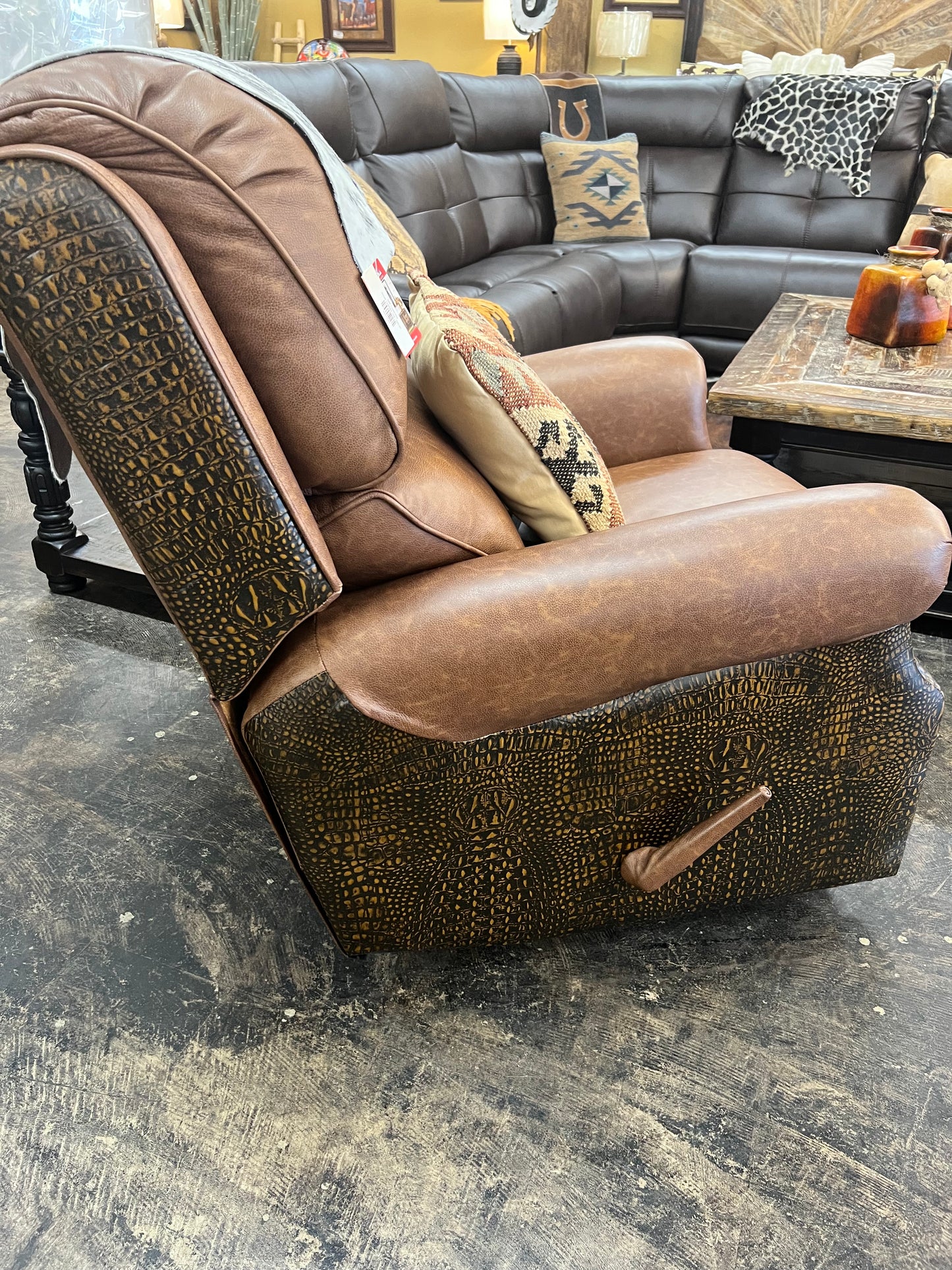 United Leather Manual Rocker/Swivel Recliner