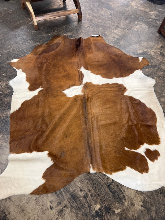 Brown and White Cowhide Large