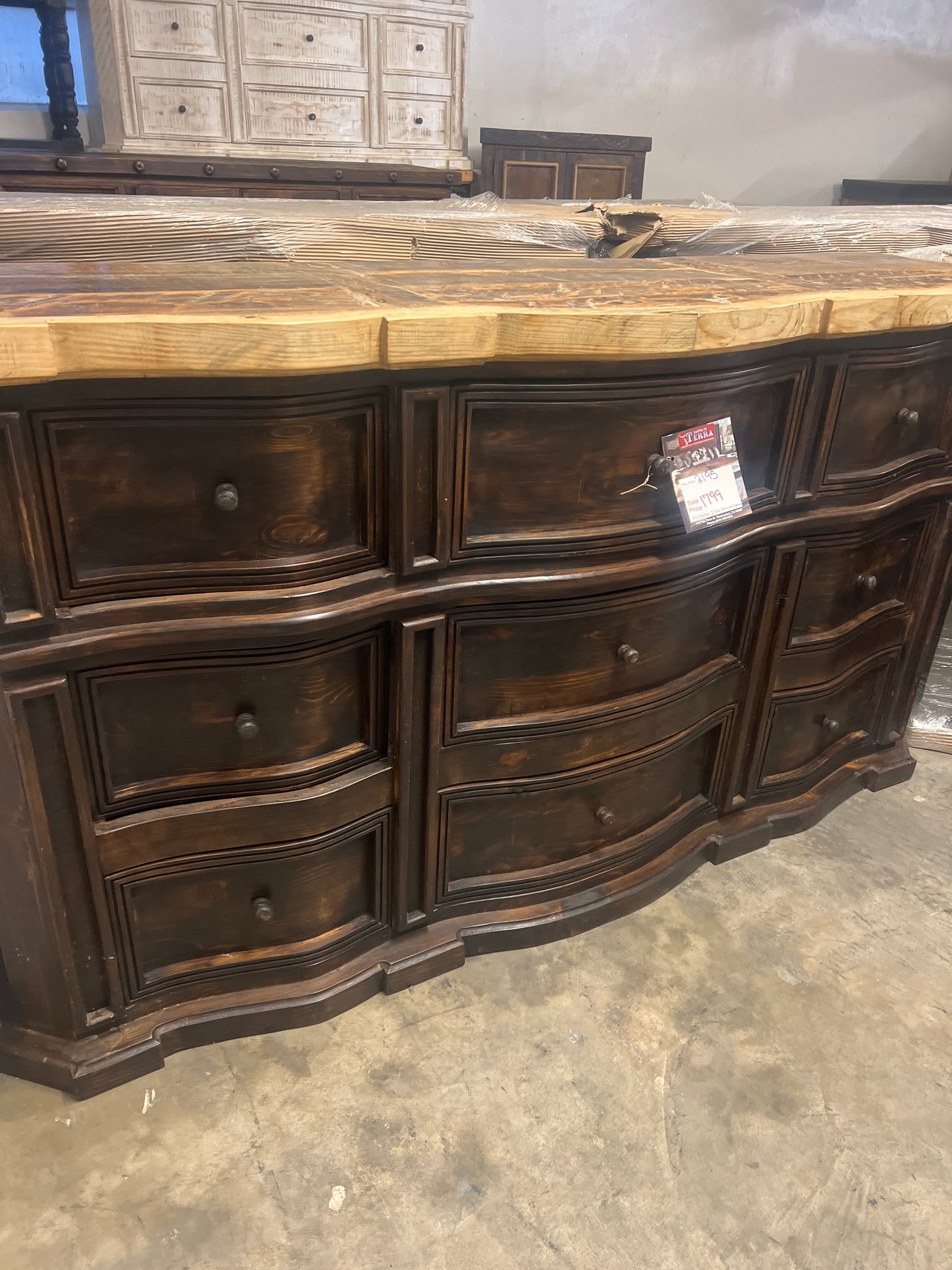 F4 Dresser 2Tone 74L 19W 41H Old Wood