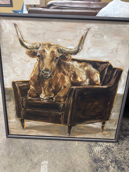 Pk Cow on the Chair 36*36
