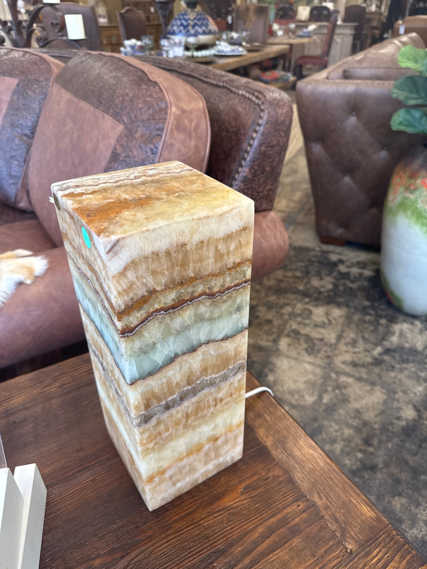 F4 ONIX LAMP RUSTIC W TURQUOISE