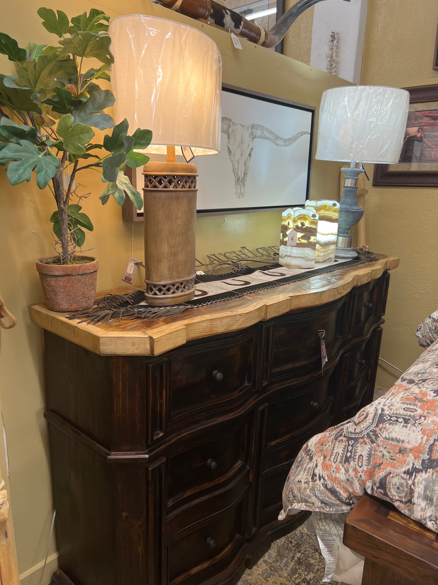 F4 Dresser 2Tone 74L 19W 41H Old Wood