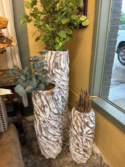 F6 Set 3 Pots Spiral White/Brown