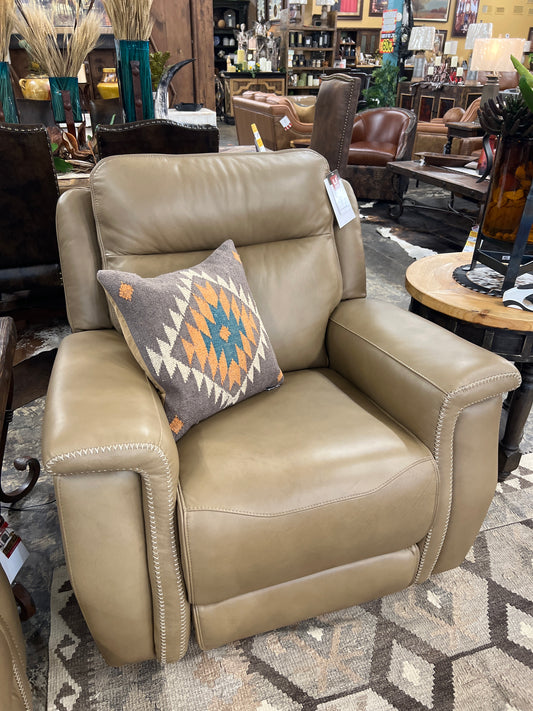 Leather Italia Electric Tan Recliner