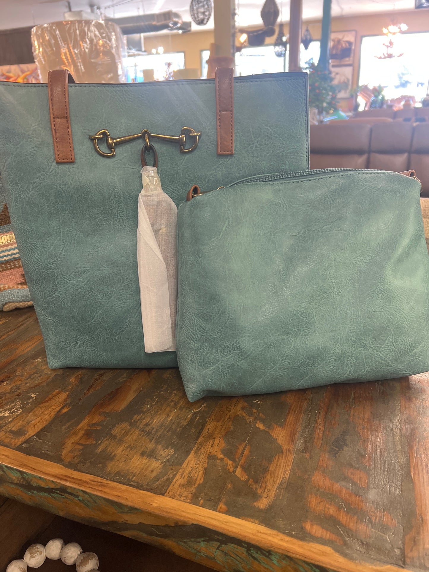 Liz Soto Jane Teal Two In One Tote 3272