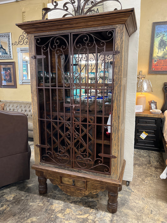 F5 Wood/Iron Bar Armoire 2-piece