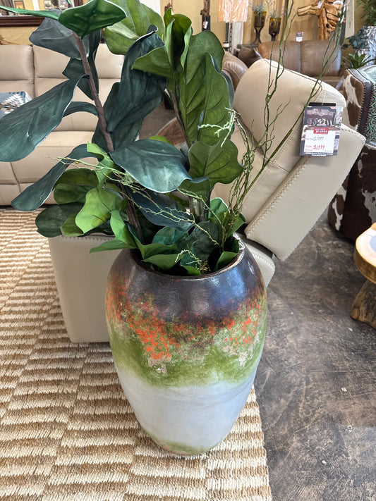 F6 SM Pot Vase Green/Brown