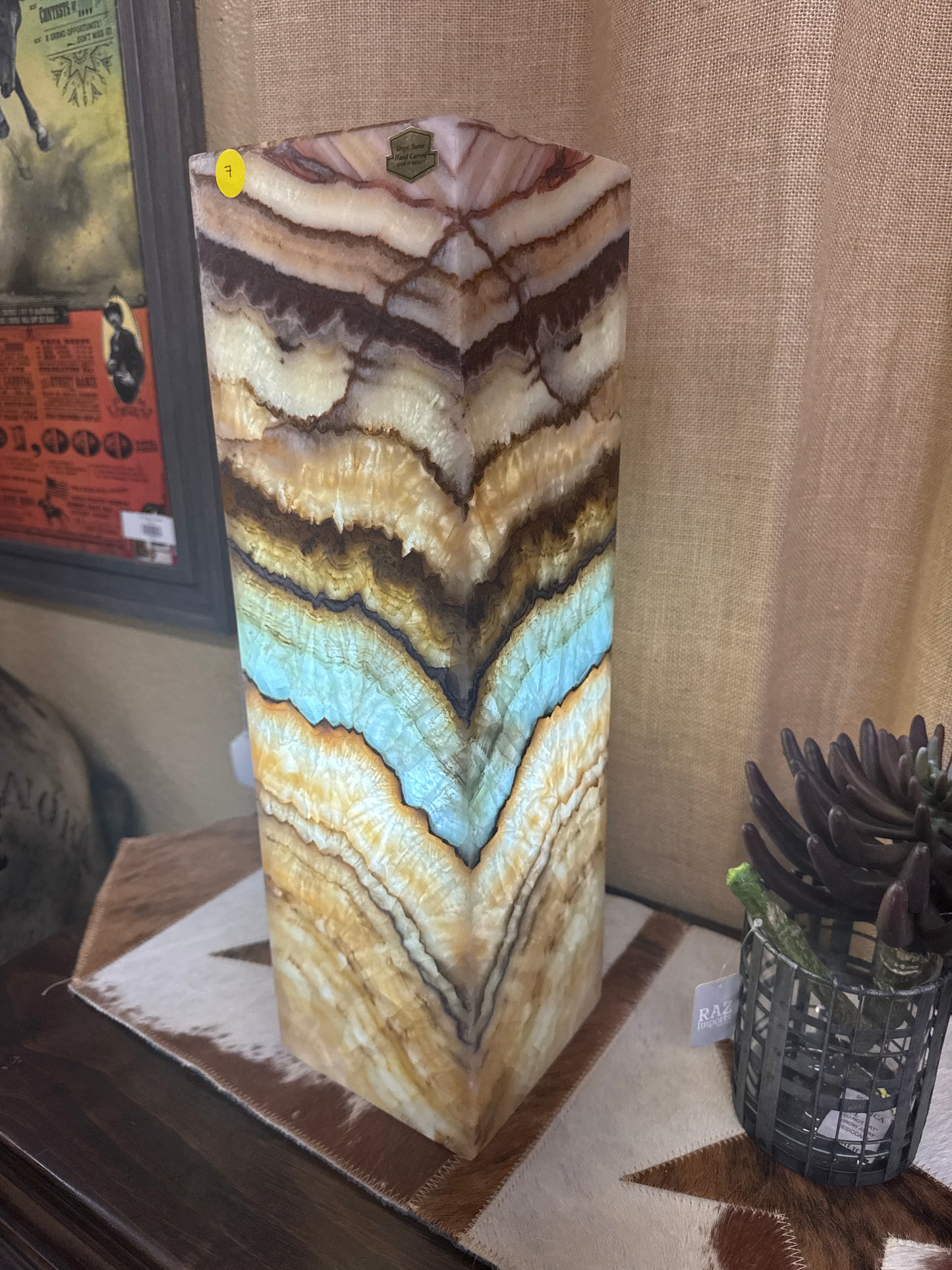 F4 LCSBA5015 ONIX LAMP W TURQUOISE