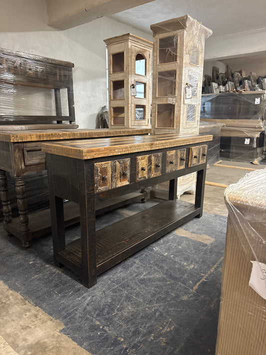 F4 Sofá Table 4-Dwr. Cascade W 66 D17” H36”