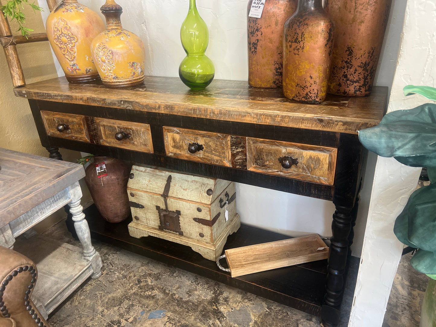 F4 Sofá Table 4-Dwr. Cascade W 66 D17” H36”