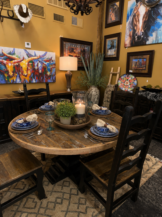 F4 60 inch RD Strips Dining Table