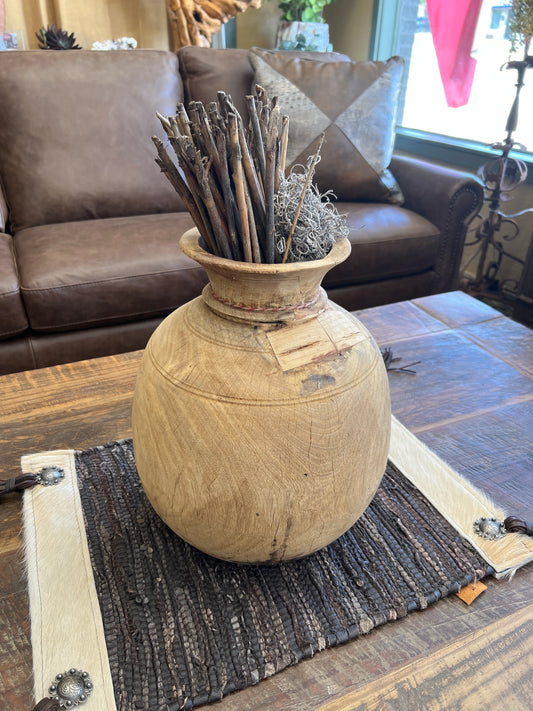 Wide Wooden Pot