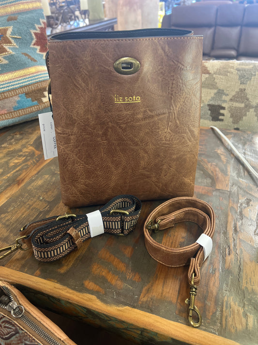 Liz Soto Lola Coffee Bucket Handbag 3316
