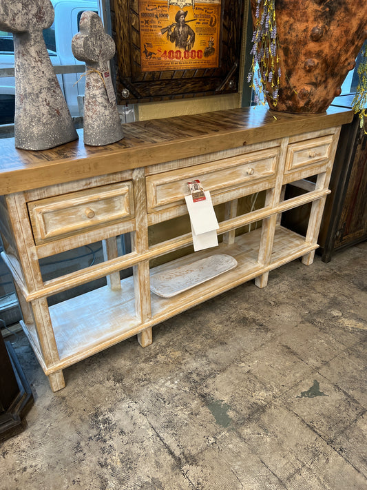 F4 Two Tone 3-Drawer Sofa Table65”*14*35.5”
