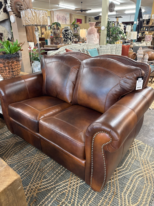 Italian Leather Laredo love seat