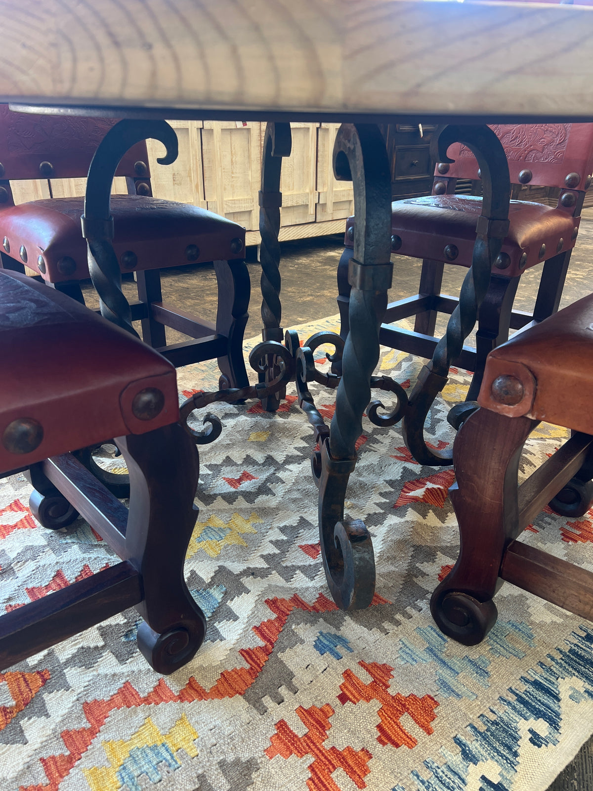 60" Round Dining Table w/ Iron Base