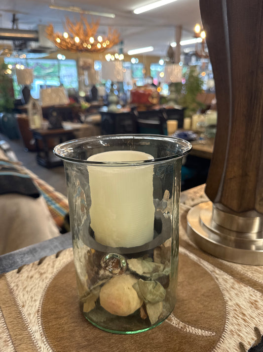 KLCV1022 MINI GLASS CANDLE CYLINDERS W RUSTIC INSERT - SM