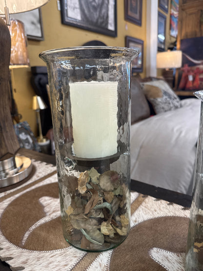 KL CV 1020MINI GLASS CANDLE CYLINDERS W RUSTIC INSERT - LGE