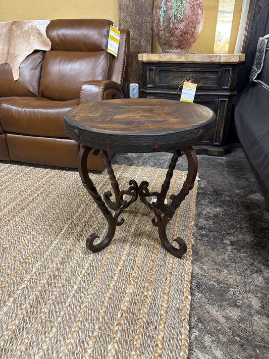 Round Iron End Table