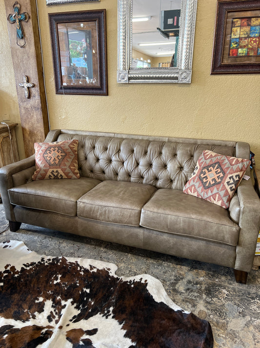 Flexsteel Tufted Leather Sofa