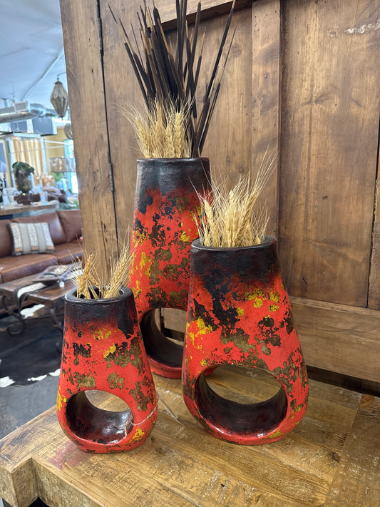 F6 De551 Set of 3Pots in Red