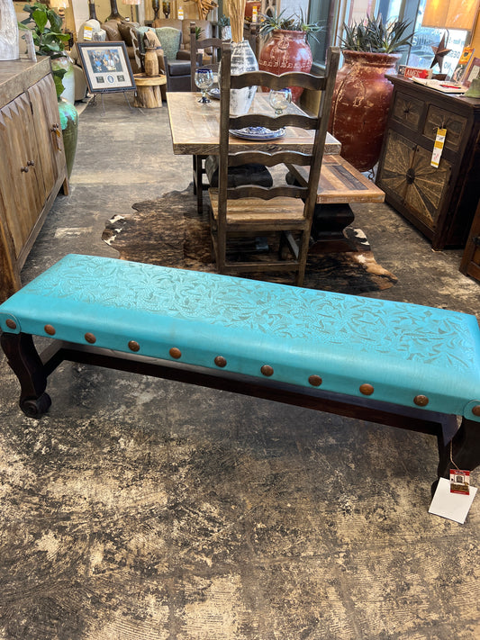 F4 Turquoise Bench w/Arms
