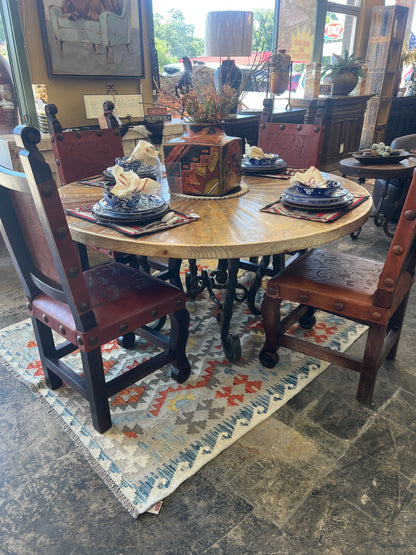 60" Round Dining Table w/ Iron Base