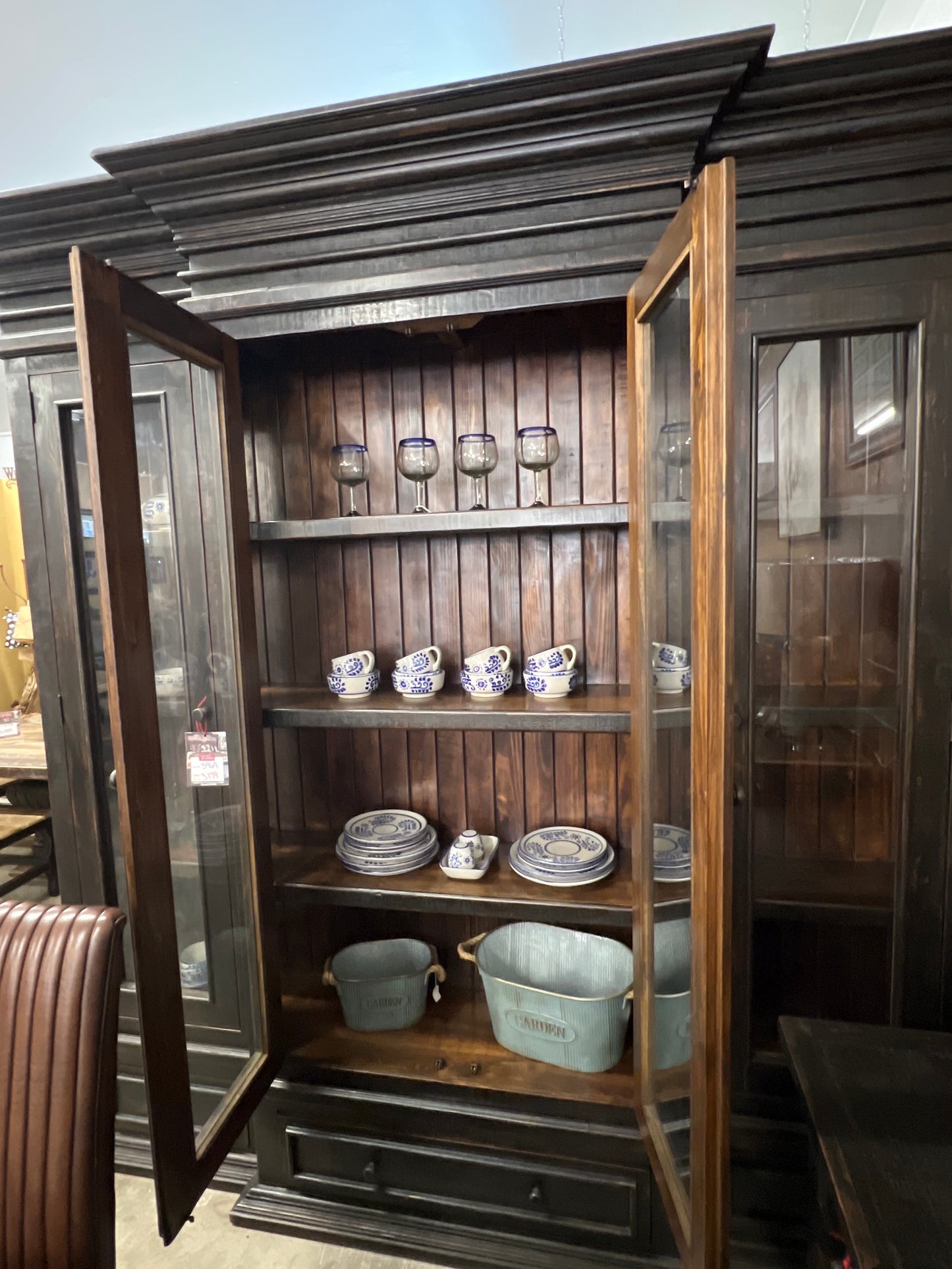 F3 LAUGHTON DISPLAY CABINET ANTIQUE BLACK