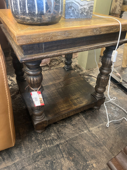 F4 Square End Table Napoleon/Cascade Black w24*D24 H 26