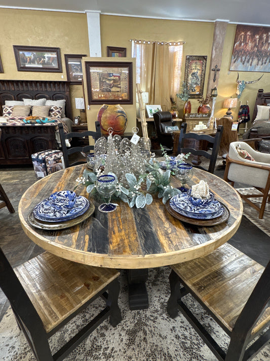 F4 60 inch RD Strips Dining Table
