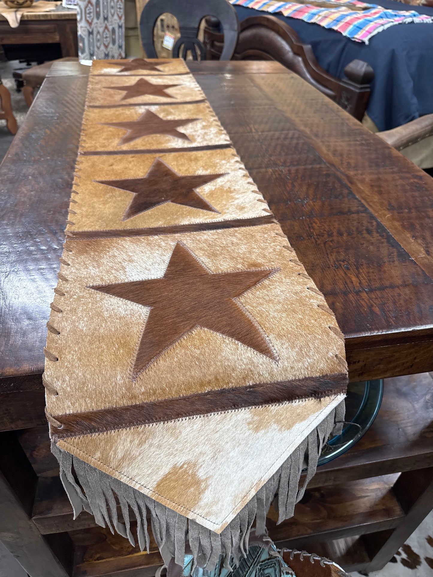 Table Runner Model 1 - Star, with Fringes, Size 1'X6'