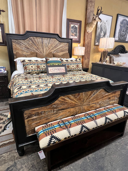 F4 KS CARA SUNBURST BED BLACK