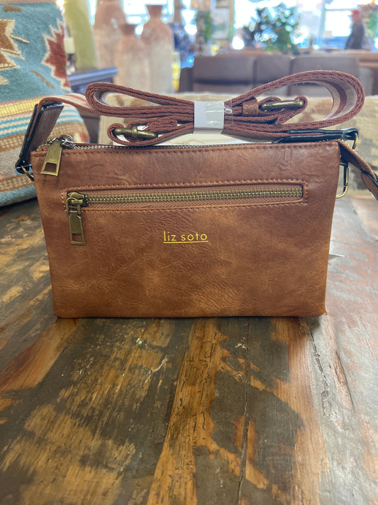 Liz Soto Chloe Brown Crossbody/Wristlet 3317