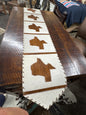 Table Runner Model 1 - Texas Map (All Panels Same Direction), Laced Border, Size 1'X6'  00054750