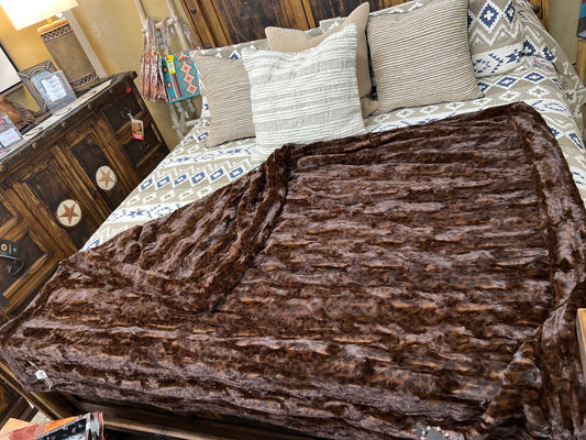 KC Brown Fur Throw