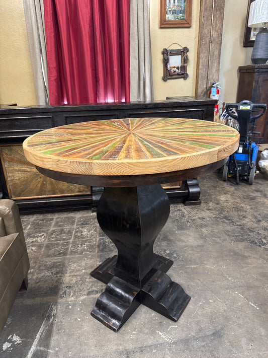 F4 42 INCH BAR TABLE SUNBURST OLD WOOD  BASE