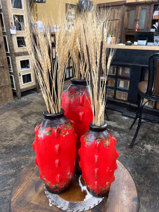 F6 Set of 3 Pots Red