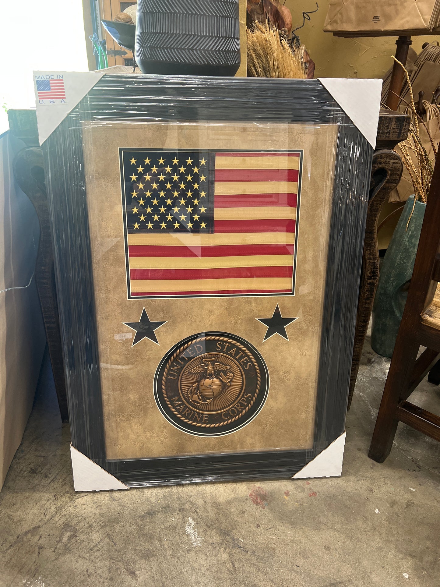 PK American Flag with Marine Seal 20x30
