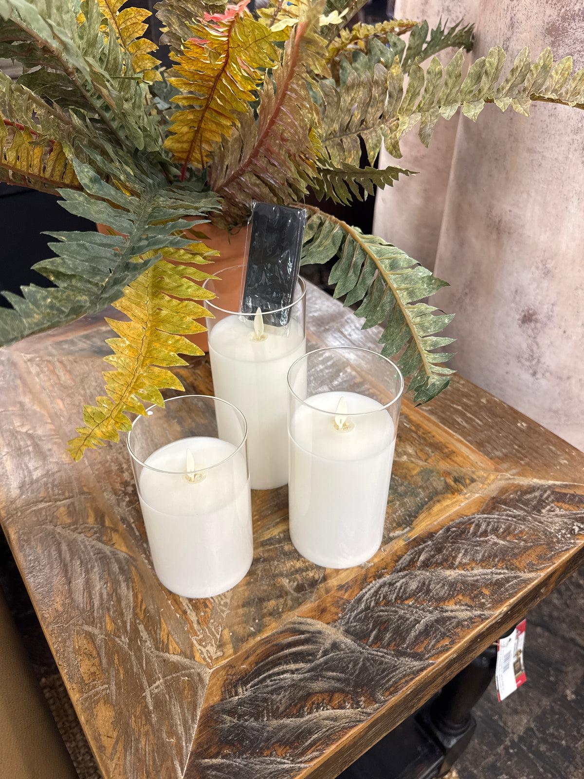 WTC SET OF 3SM  GLASS CANDLES