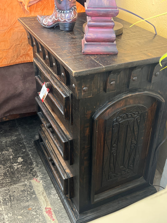 F4 Felicia carved Night Stand Black