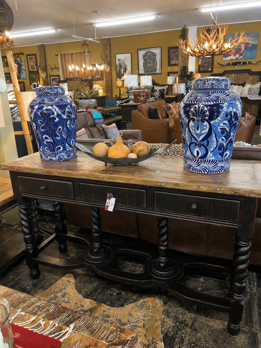 F3 GEROGIANA CONSOLE OLD WOOD & BLACK