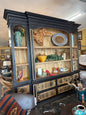 F3 ROOSEVELT WALL UNIT ANTIQUE BLACK / NAT DRAWERS