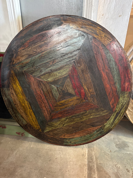 F4 60 inch round dining table with pedestal multicolor