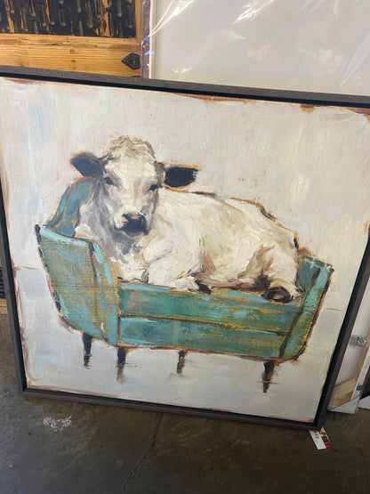 Pk Cow on the Chair 36*36