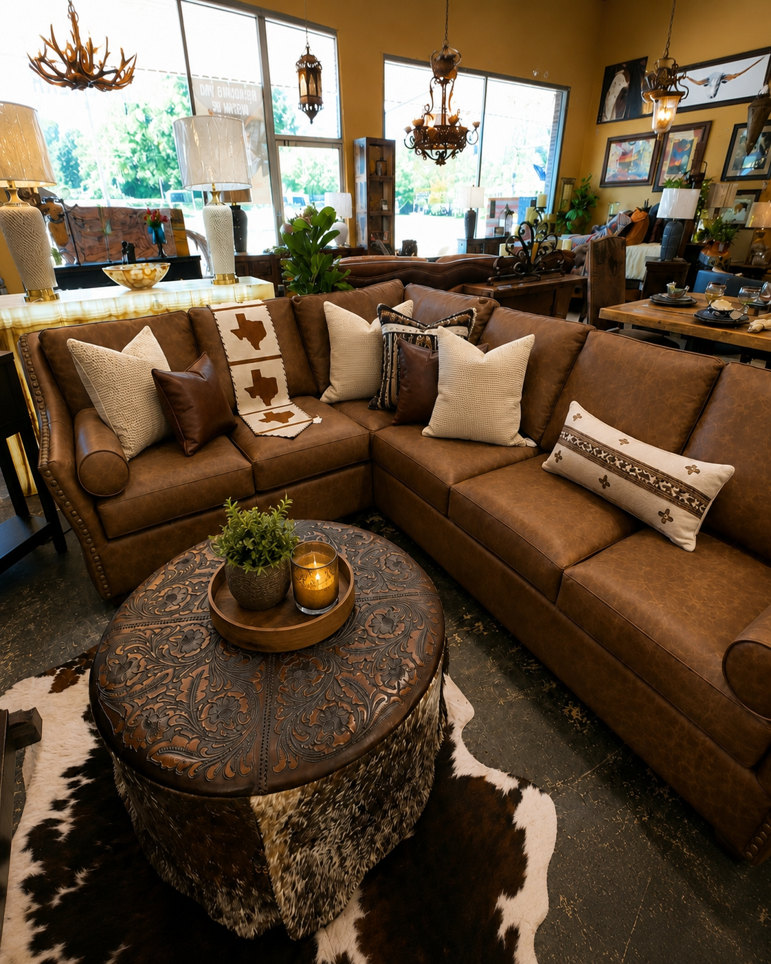 OM Brisbane Leather Sectional
