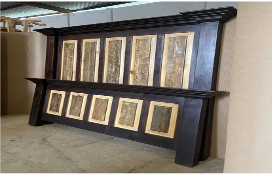 F3 HACIENDA KS BED ANTIQUE BLACK/NATURAL PANELS