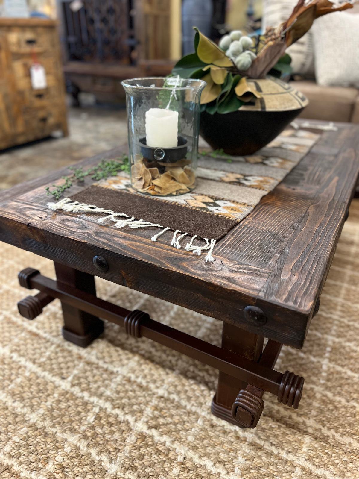 Wood and Iron Coffee Table